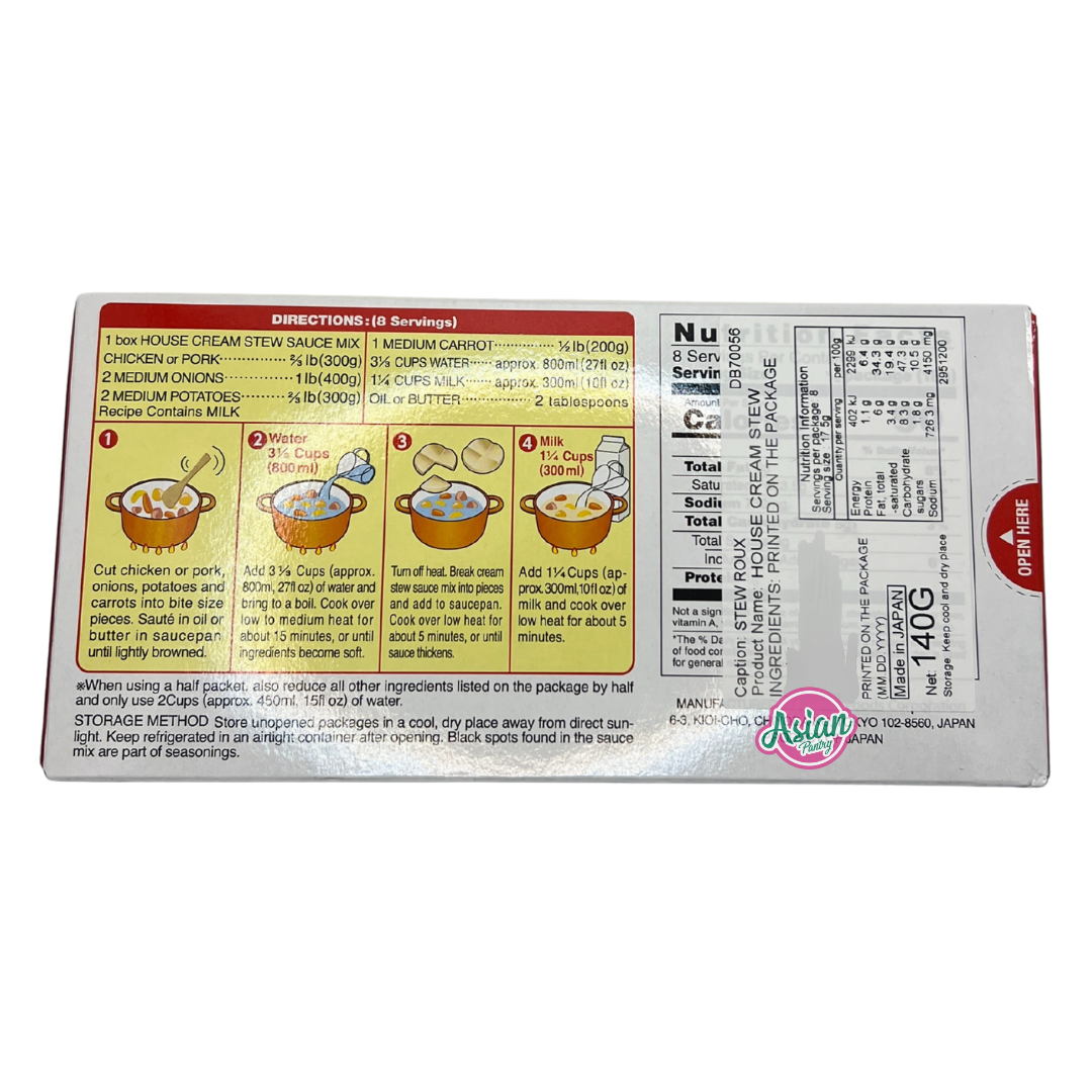 House Foods House Stew Cream Mix 140g - Back