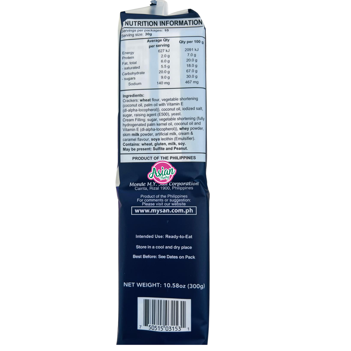 MY San Skyflakes Cracker Sandwich Creamy Condensada Flavour 300g