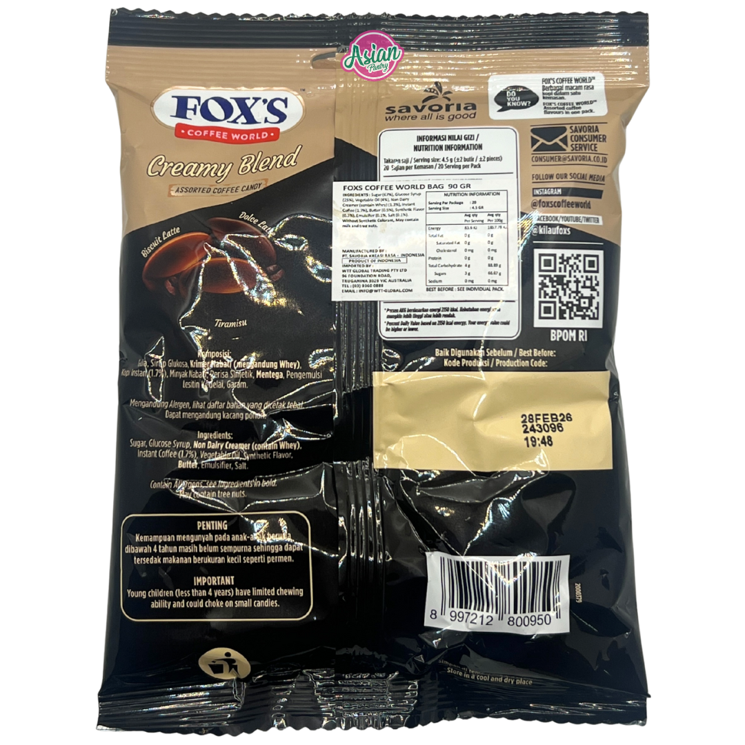 Fox's Coffee World Candy Bag 90g