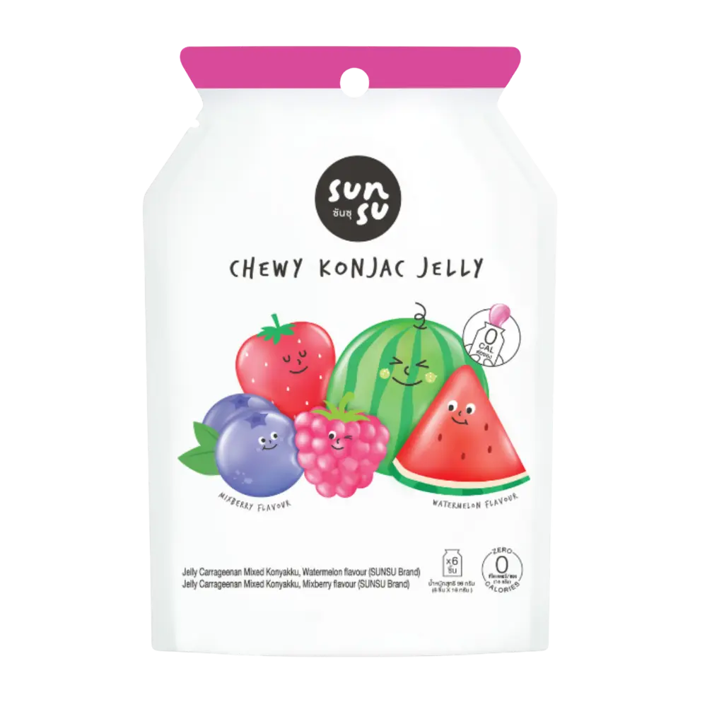 Sunsu Chewy Konjac Jelly Watermelon & Mixberry Flavour 96g