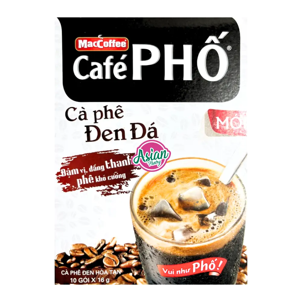 MacCoffee 2 in 1 Instant Coffee "Pho" Ca Phe Den Da 10 Sachets 160g
