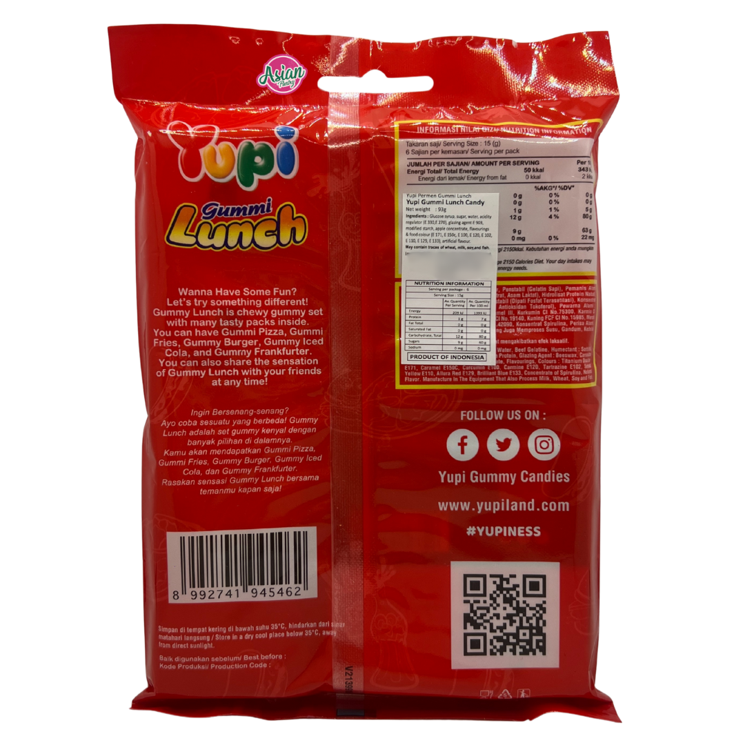 Yupi Gummi Lunch Mixed 93g