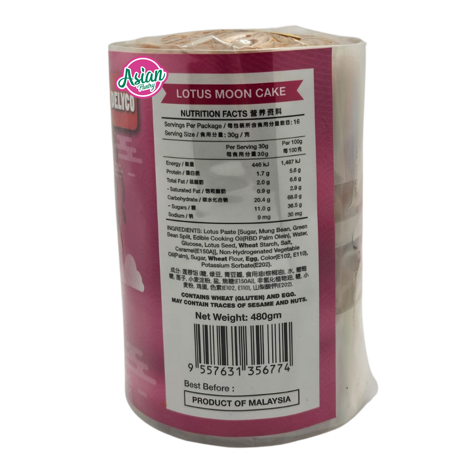 Delyco White Lotus Mooncake 480g