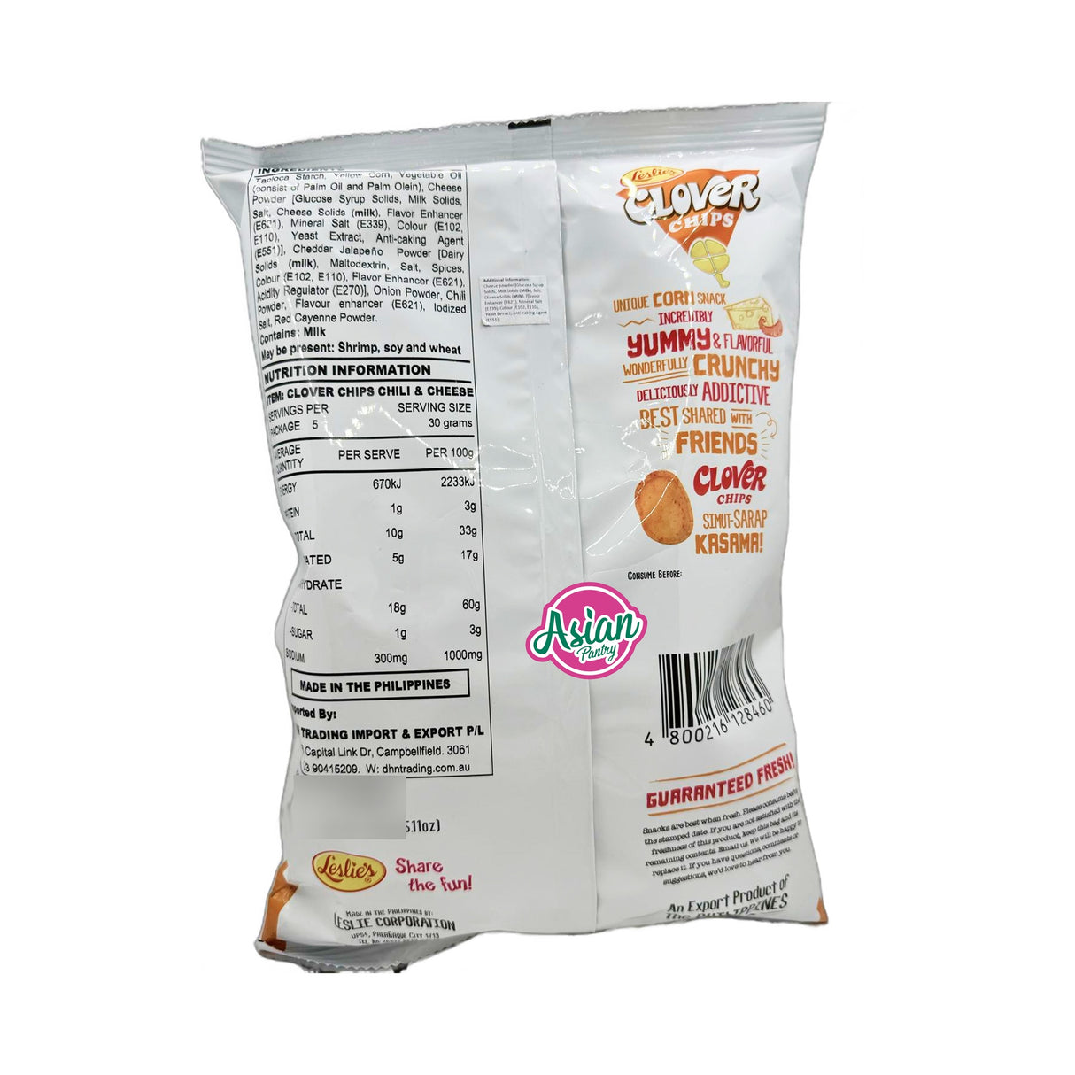 Leslie's Clover Chips (Chilli & Cheese) 80g