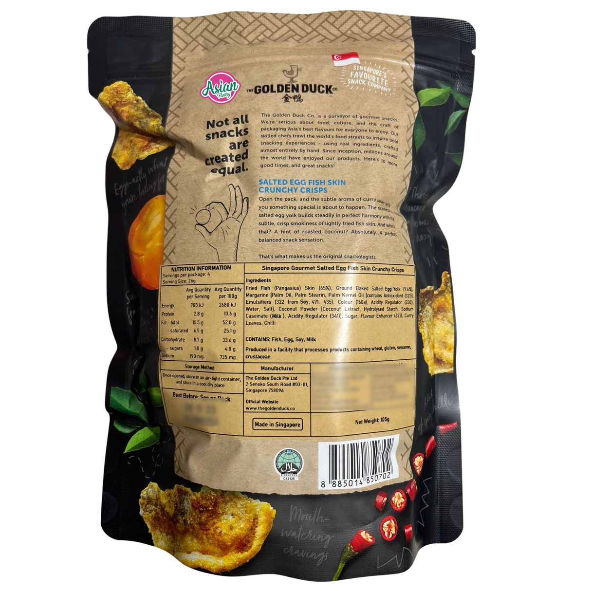 Golden Duck Salted Egg Fish Skin 105g