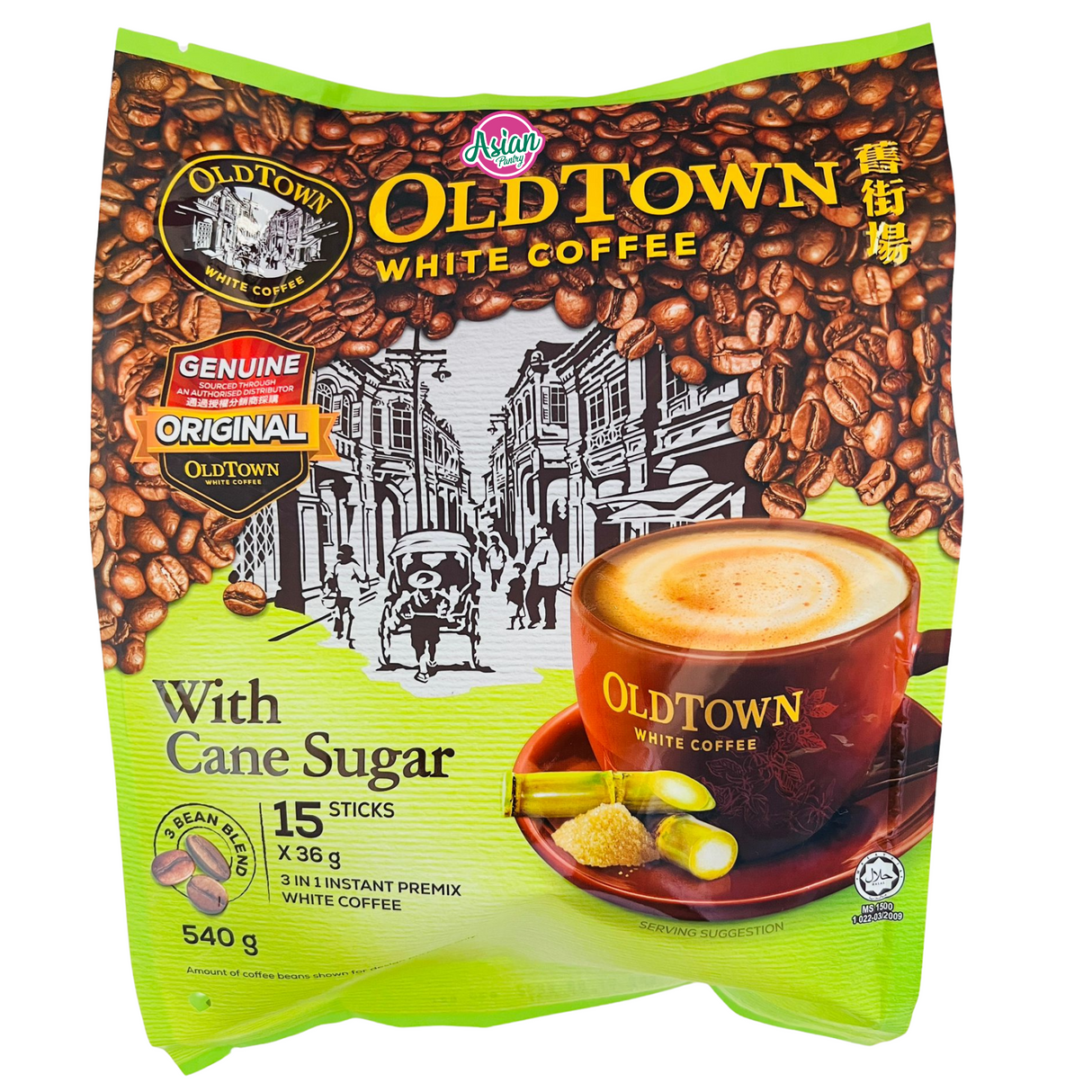 Kopi Putih Old Town dengan Gula Tebu 540g