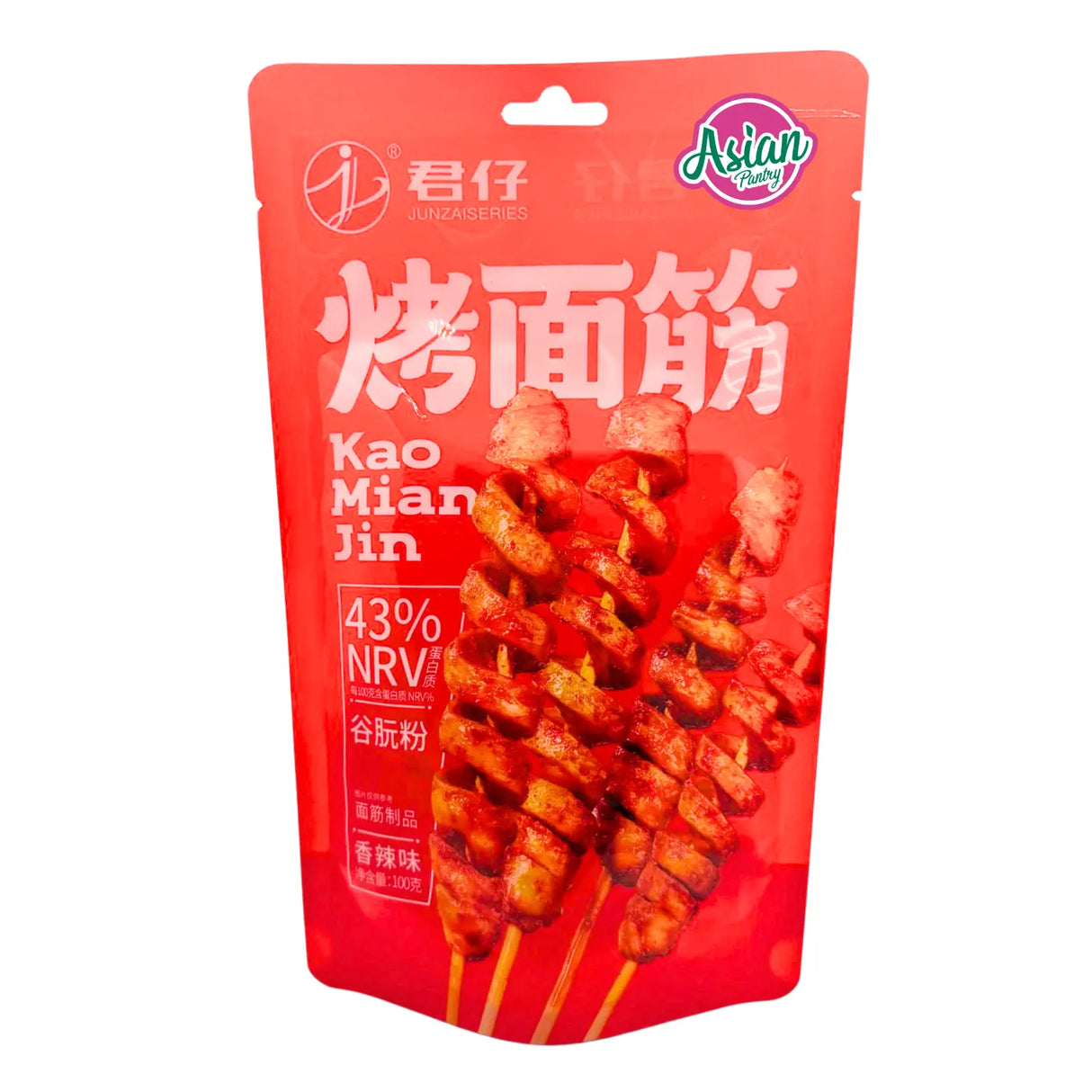 JunZai Kao Miao Jin Gluten Sticks Spicy Flavour 100g