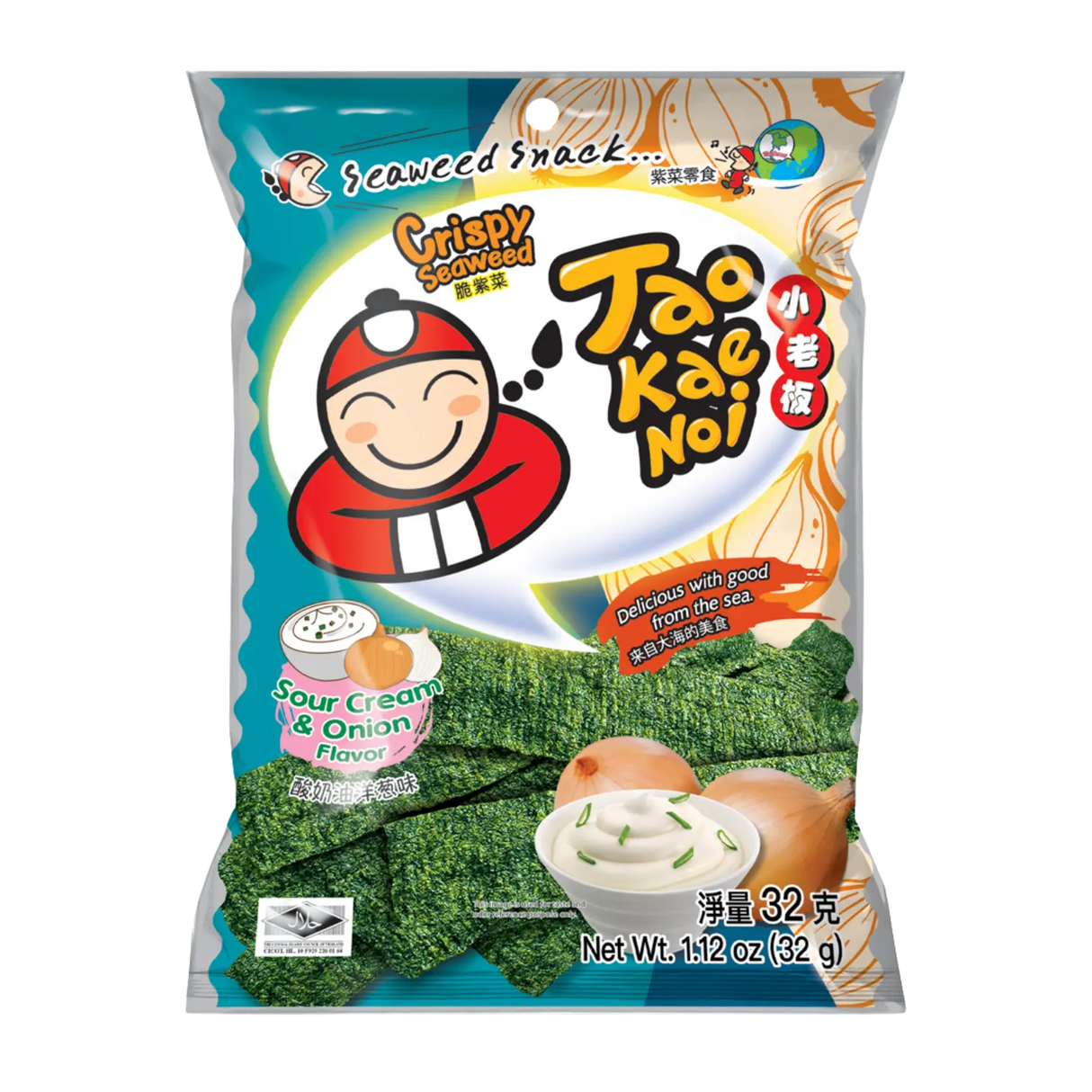 Tao Kae Noi Crispy Seaweed Sour Cream & Onion Flavour 32g