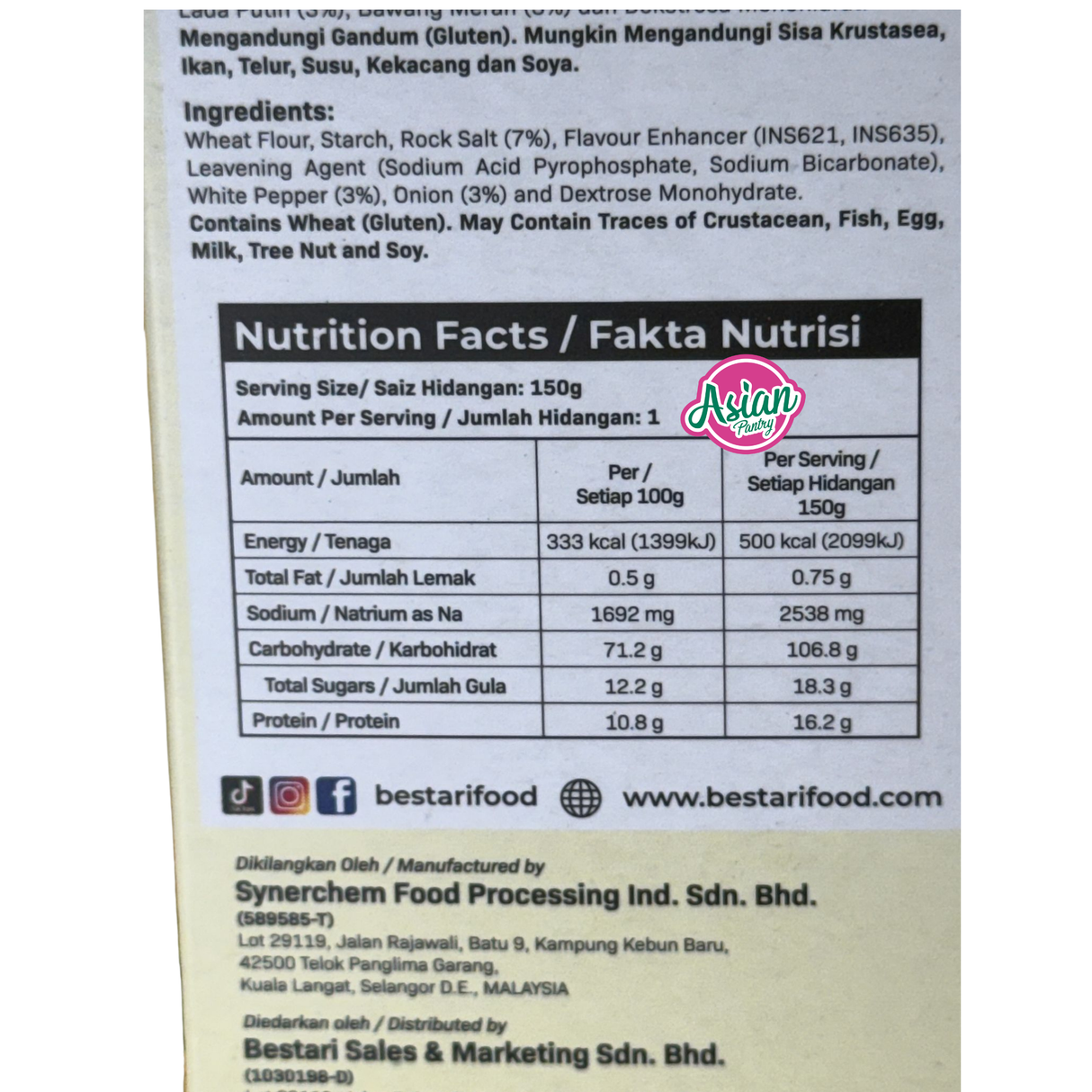 Bestari Crispy Fried Chicken Coating Mix (Original) 150g