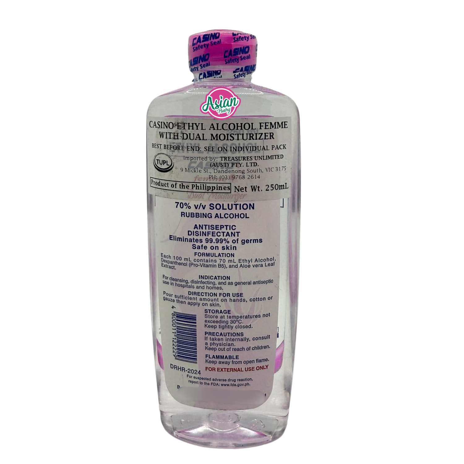 Casino Ethyl Alcohol Femme 70% With Dual Moisturizer 250ml