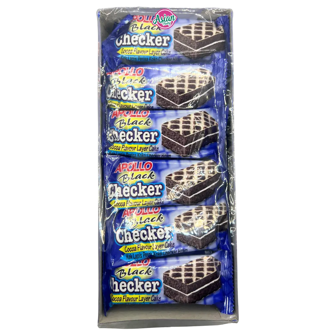Apollo Black Checker Cocoa Flavour Layer Cake (18g * 24 packs)