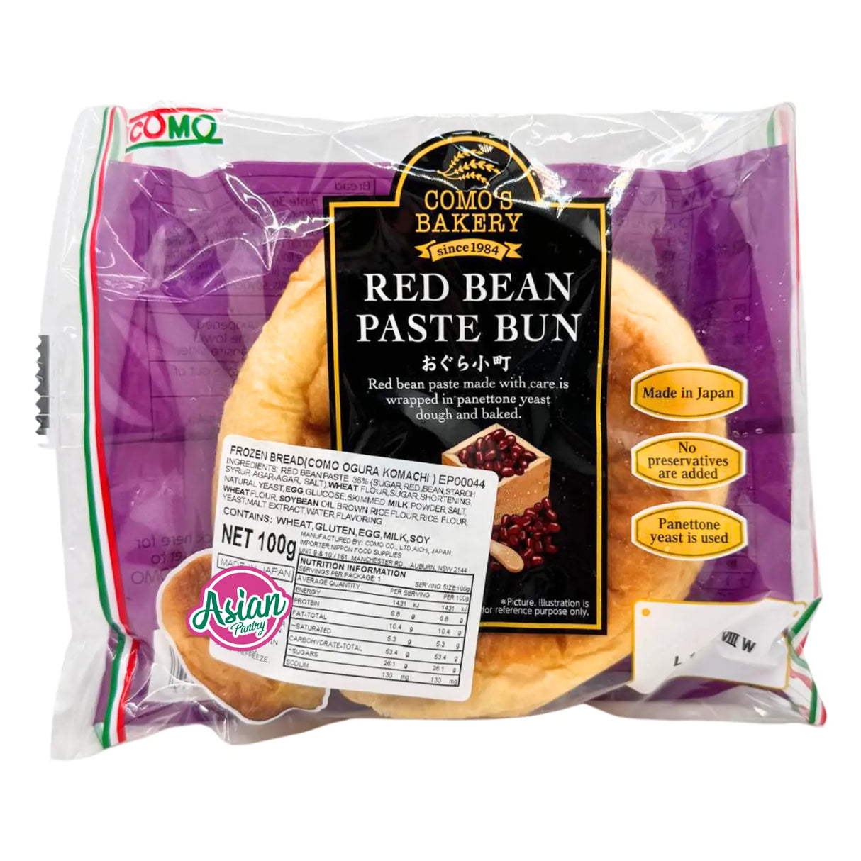 Como Red Bean Paste Bun 100g