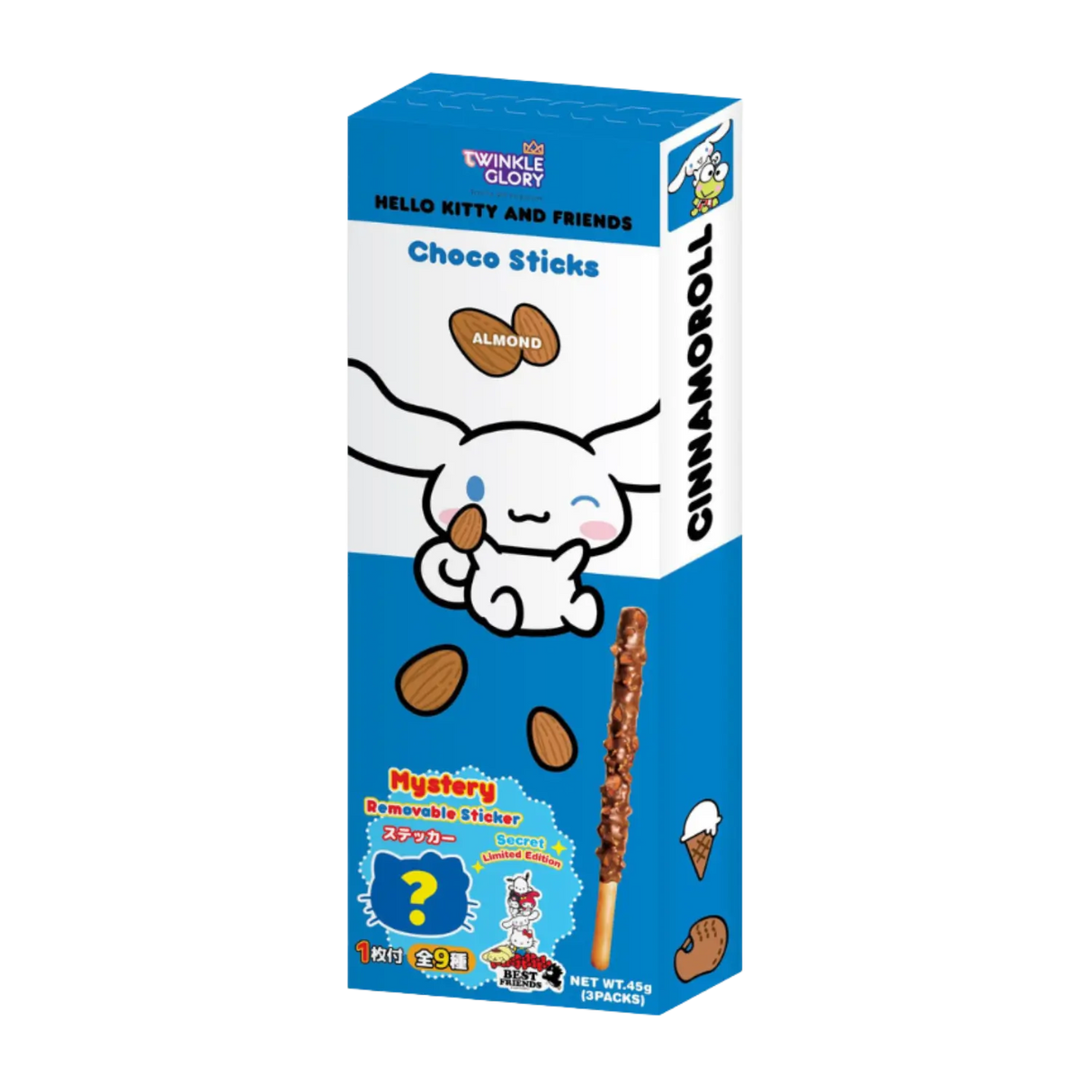 Twinkle Glory Cinnamoroll Almond Choco Sticks 45g (BBD: 15/09/2026)