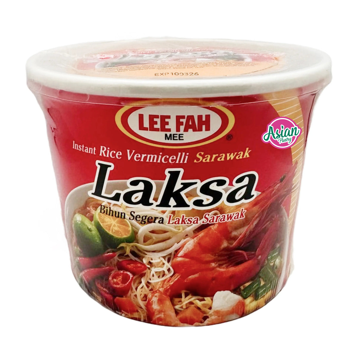 Lee Fah Mee Instant Rice Vermicelli Sarawak Laksa Bowl 90g