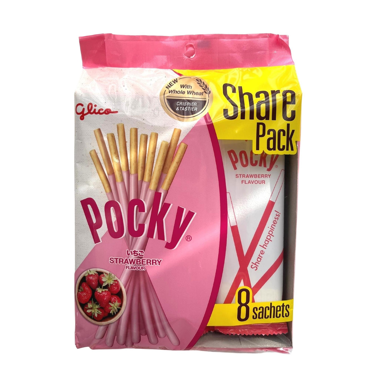 Pek Keluarga Strawberi Glico Pocky 176g