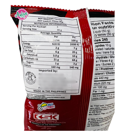 Boy Bawang Cornick Hot Garlic Flavour 90g