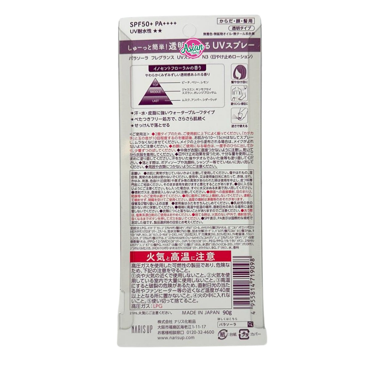 Naris Sunscreen Spray SPF50+ 90g