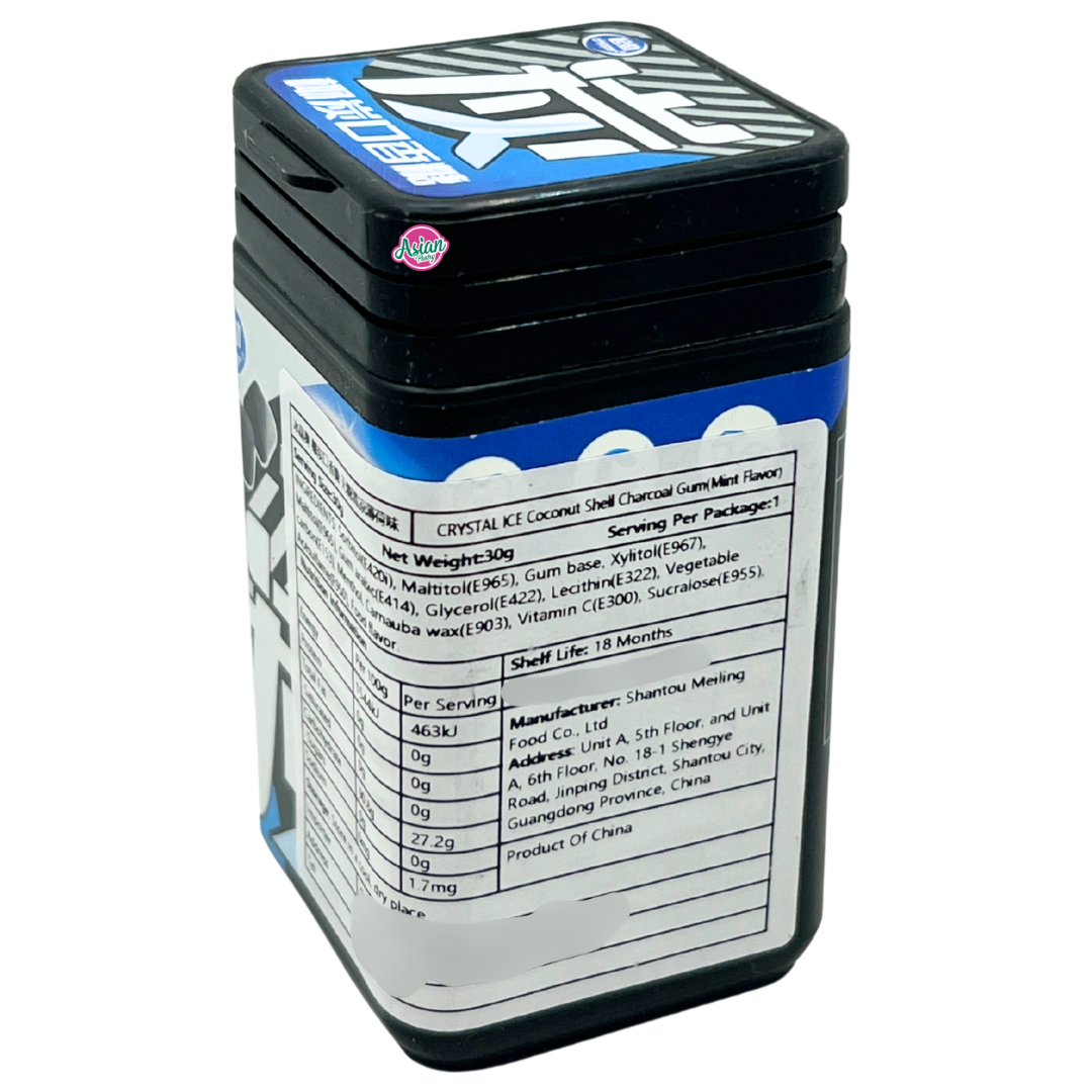 Ice Crystal Coconut Shell Charcoal Gum (Mint Flavour) 30g - Back