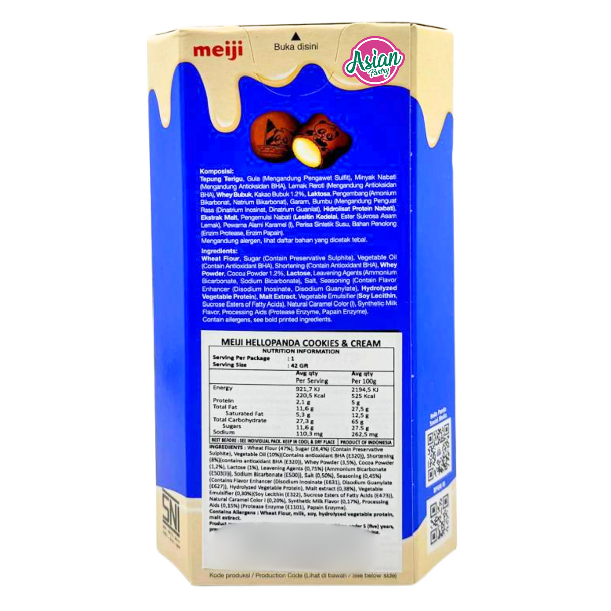 Meiji Hello Panda Cookies & Cream Flavour 42g - Back