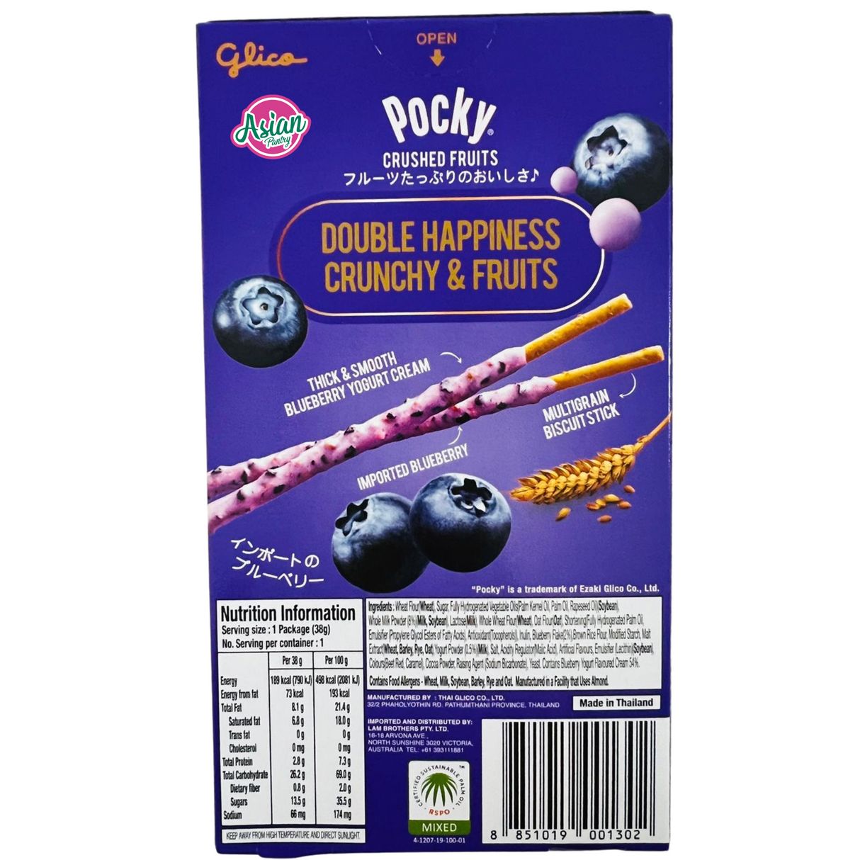 Glico Pocky Buah Hancur Blueberry Yoghurt 38g