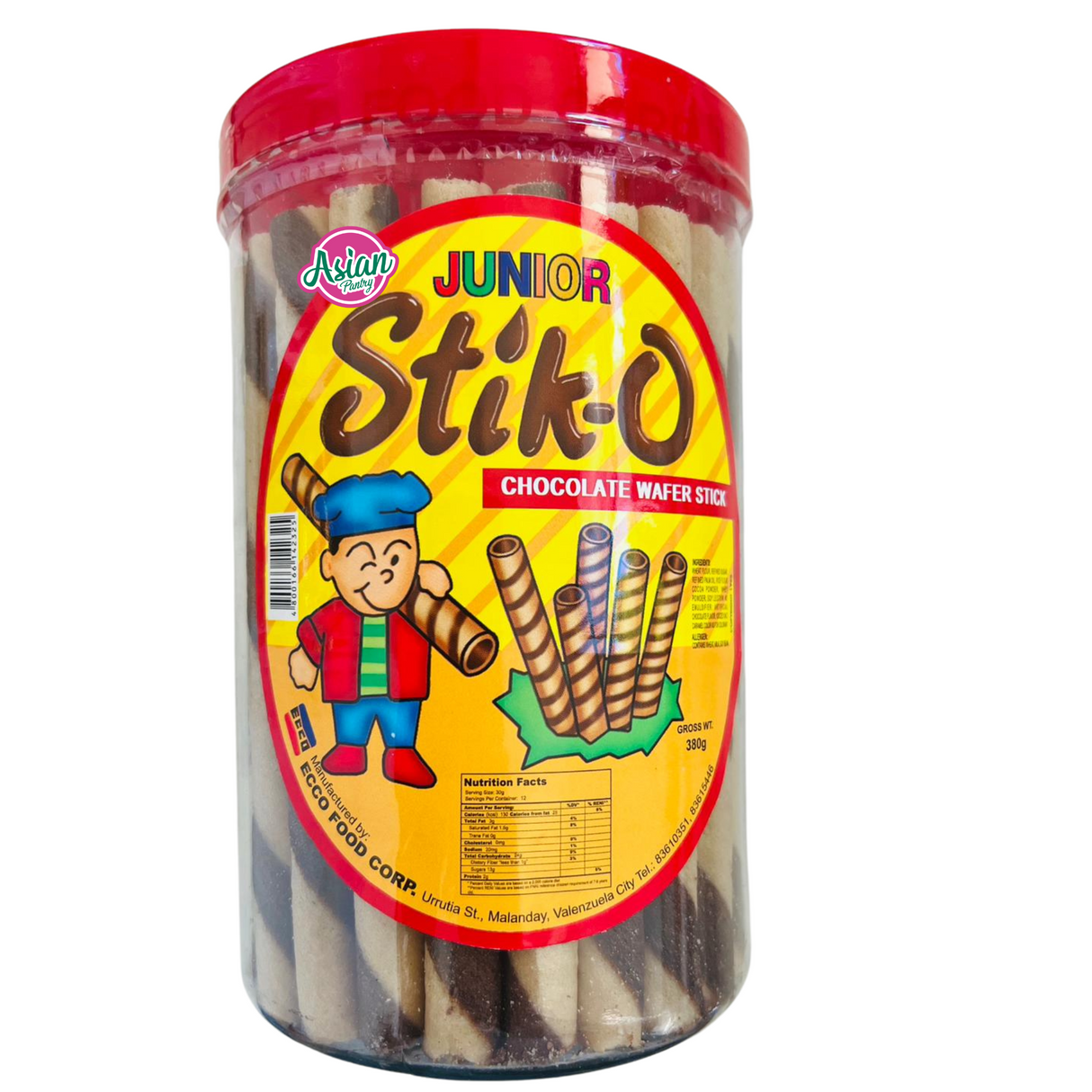 Batang Air Coklat Junior Stik-O 380g