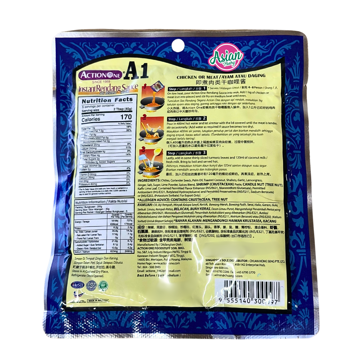 Action One Instant Rendang Sauce 200g