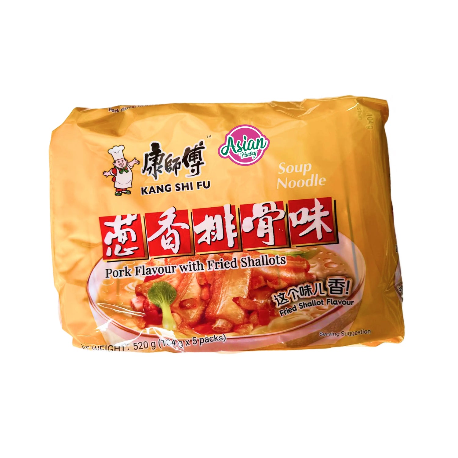 Kang Shi Fu Soup Noodle Pork Flavour with Fried Shallots 520g