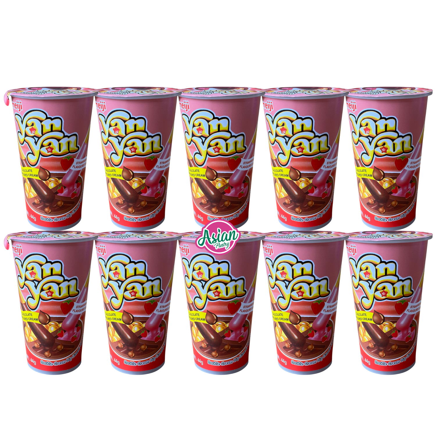Meiji Yan Yan Coklat & Strawberi Dip 44g