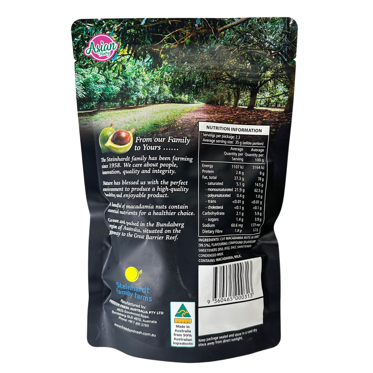 Golden Crunch Australian Macadamias Coconut Pandan 225g