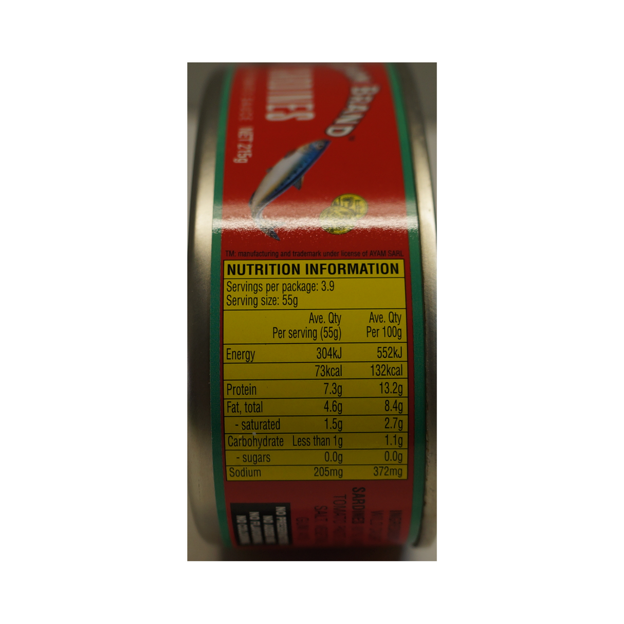 Ayam Brand Sardines in Tomato Sauce (easy open) 215g