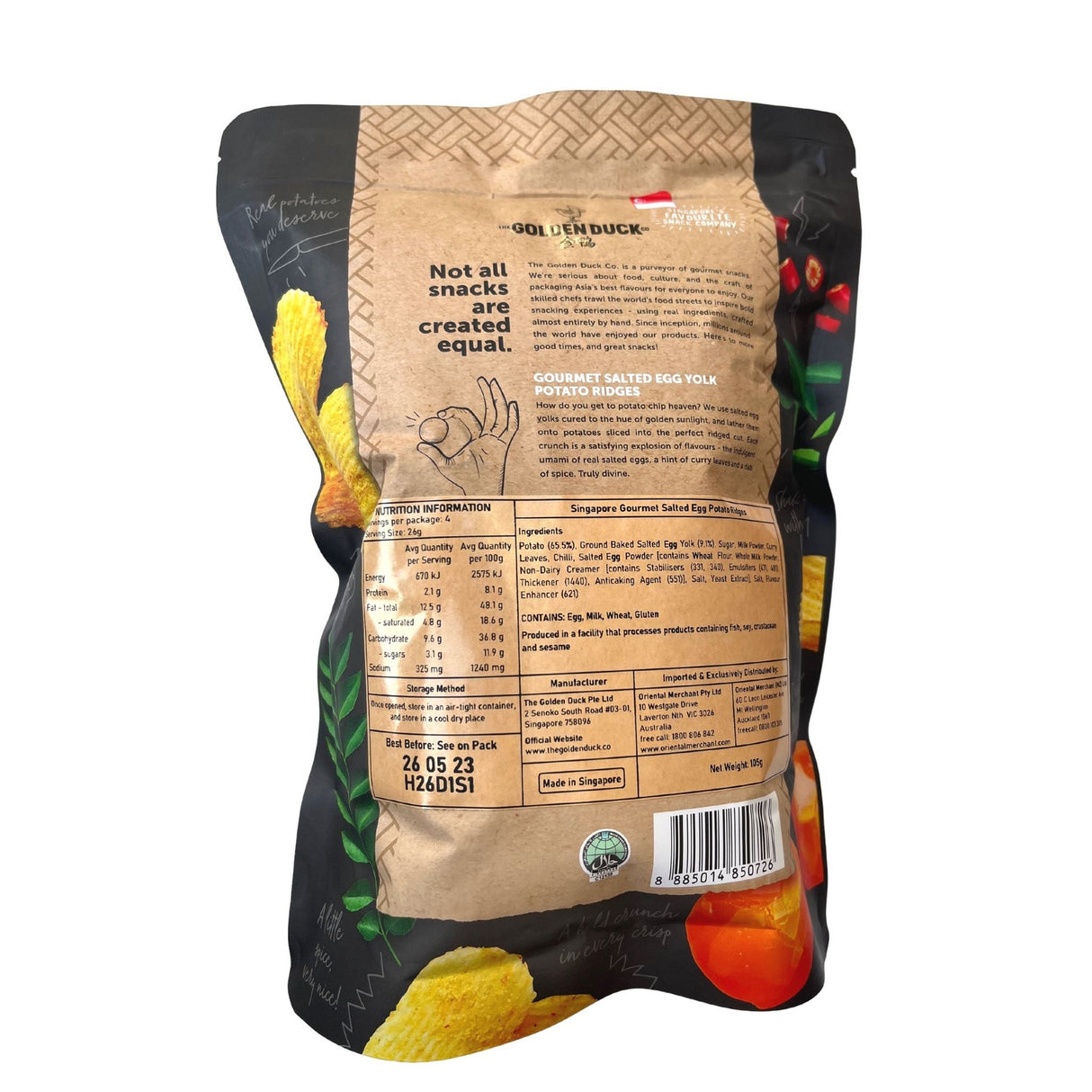 Golden Duck Salted Egg Yolk Potato Ridge 105g