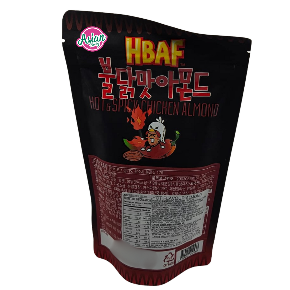 HBAF Hot & Spicy Chicken Flavour Almond 190g (BBD: 07/11/2025)