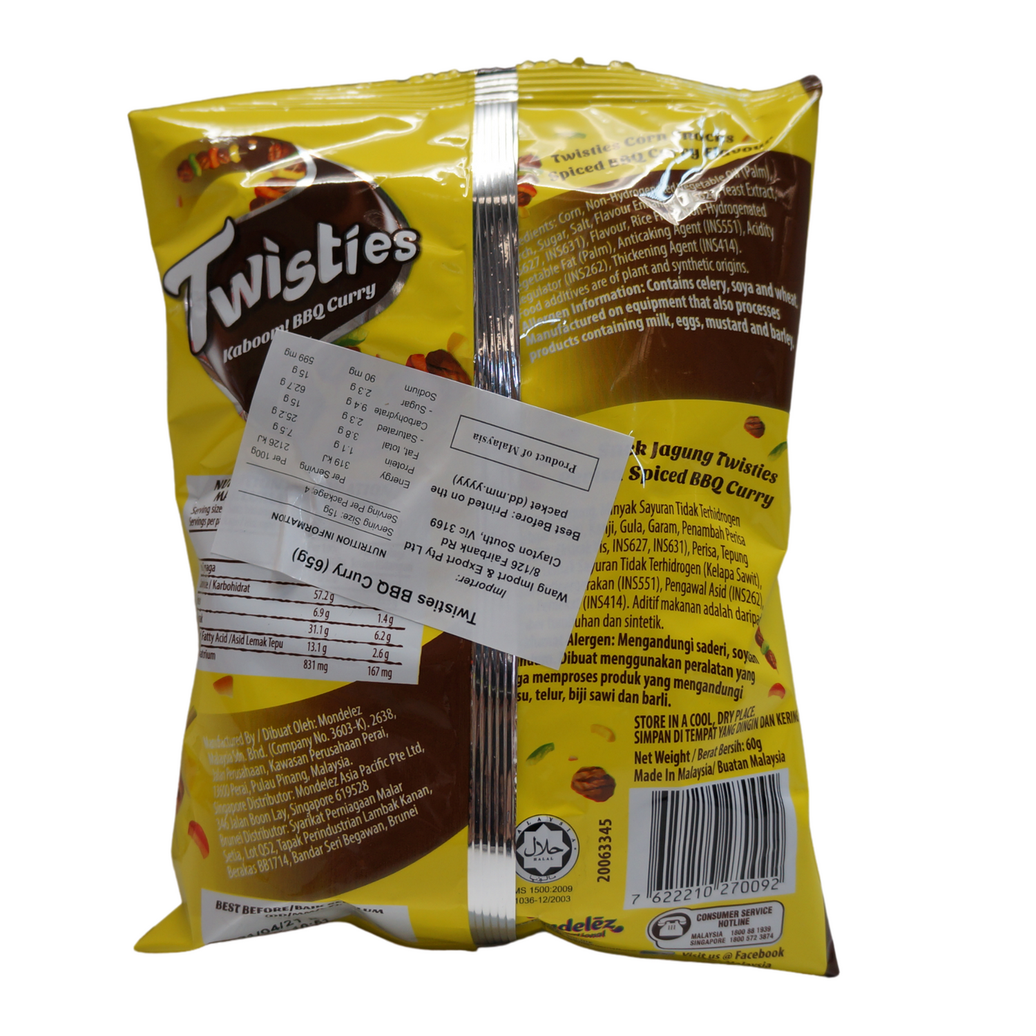 Twisties BBQ Curry Flavour 60g