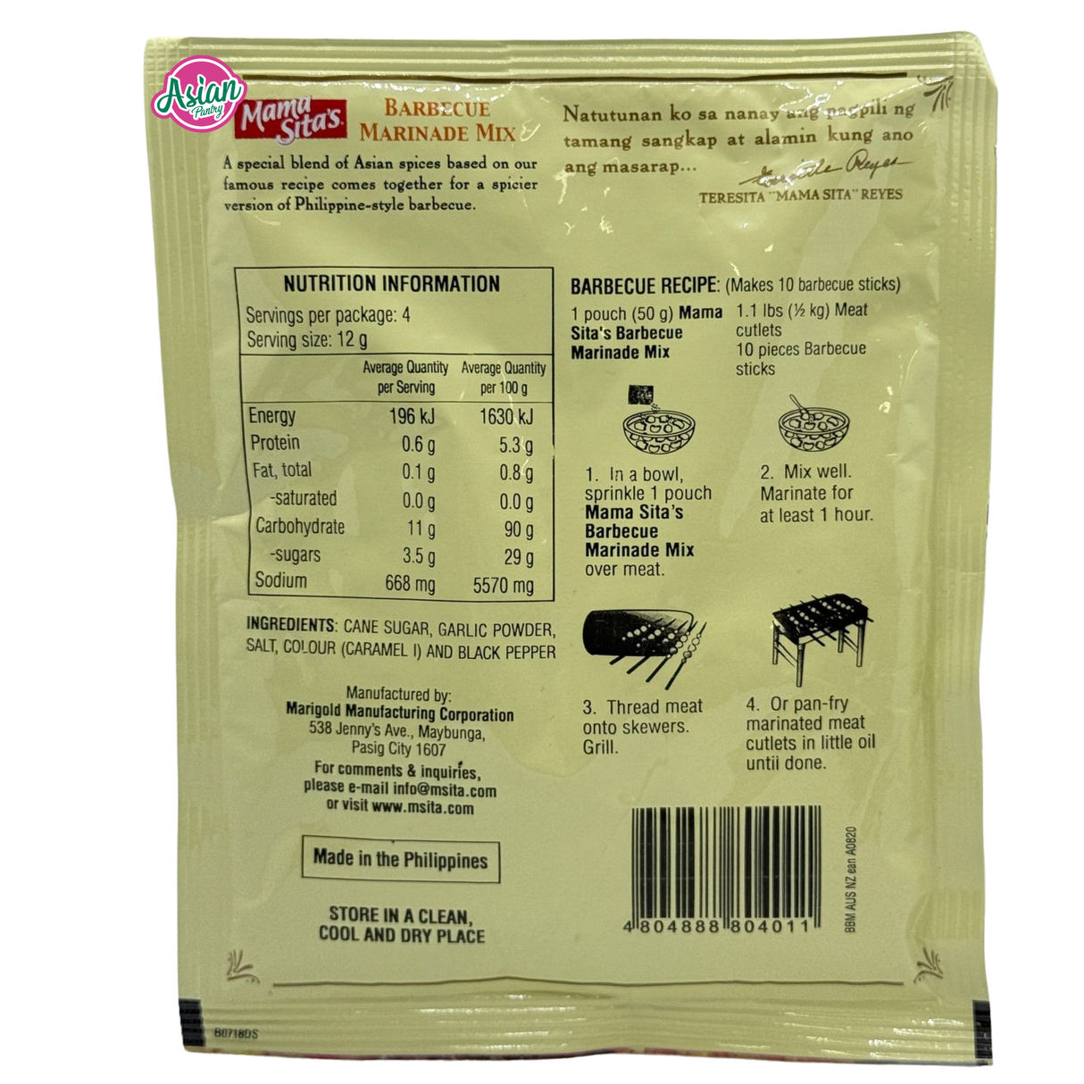 Campuran Perap Barbeku Mama Sita 50g