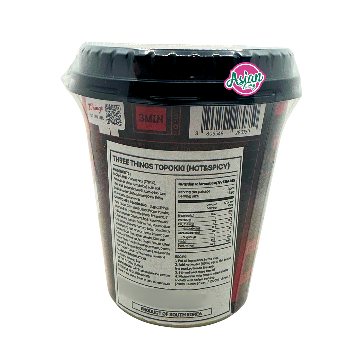 3Things Samcheop Tteokbokki Hot & Spicy 139g