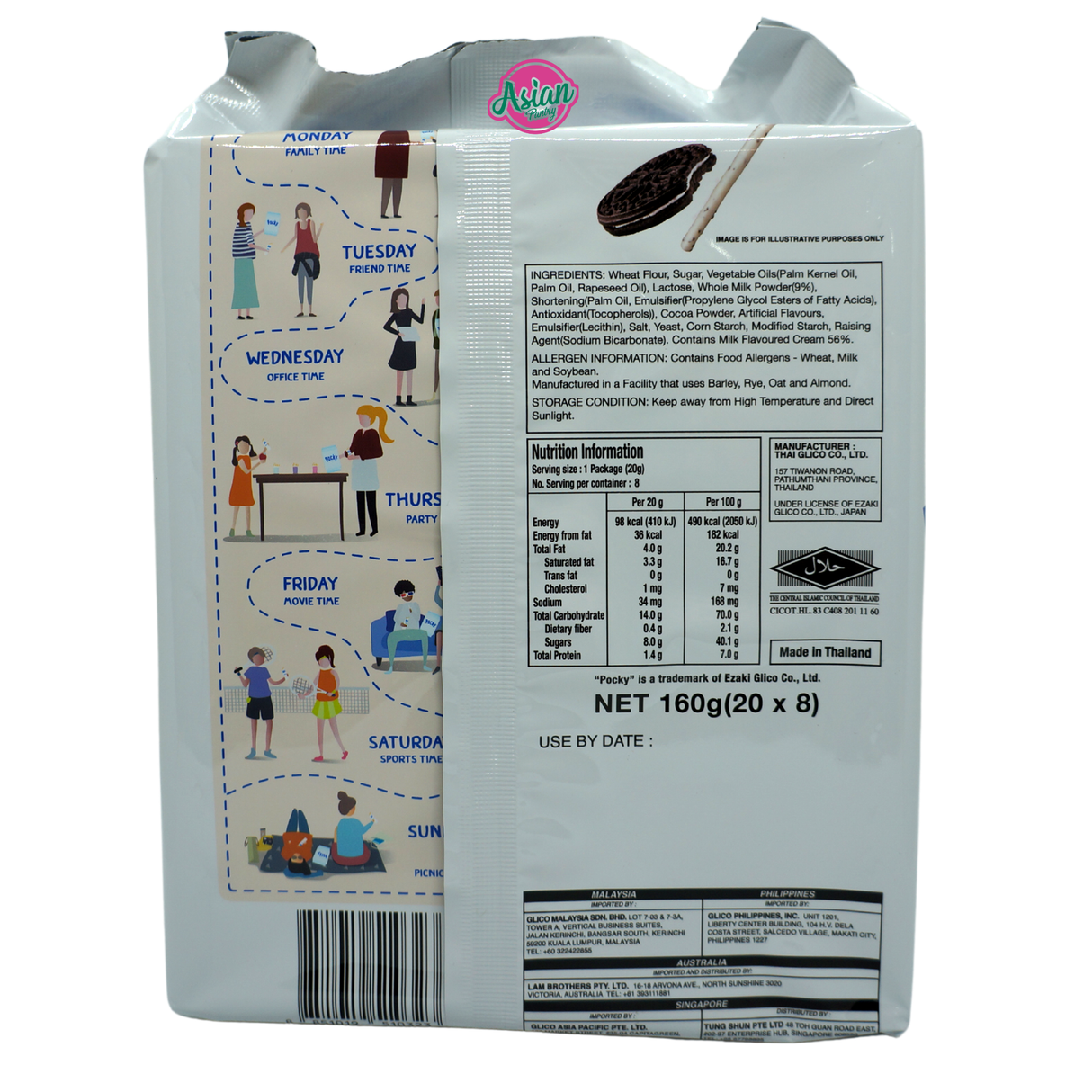 Glico Pocky 饼干和奶油家庭装 160g