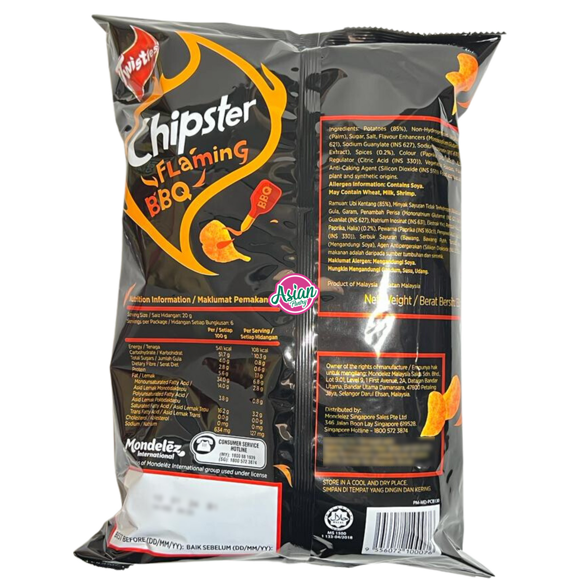 Twisties Chipster Flaming BBQ 130g - Back