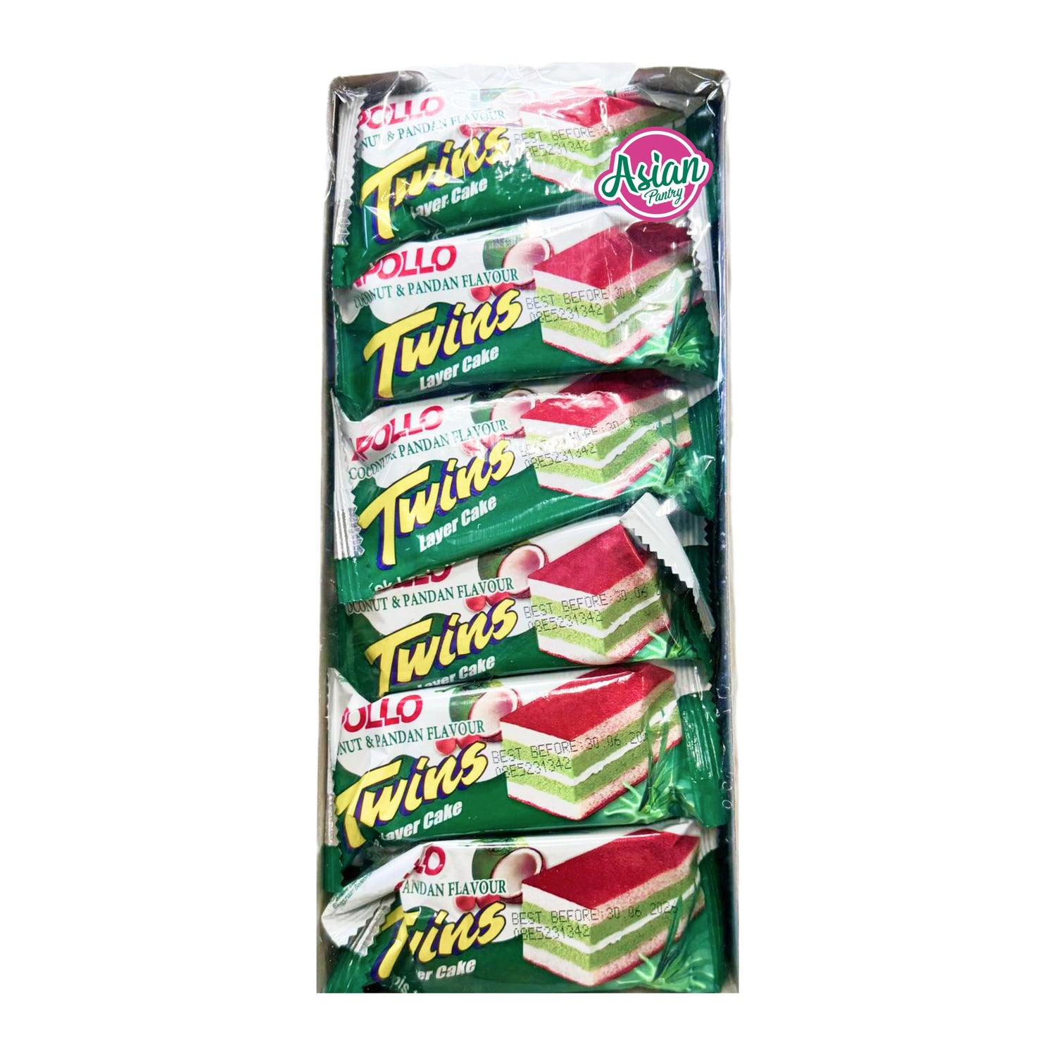 Apollo Layer Cake (Coconut & Pandan) (18g * 24 Packs)