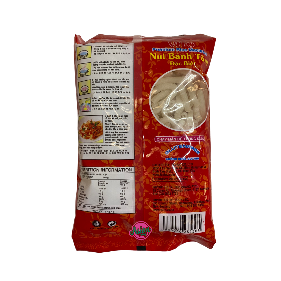 Vito Premium Rice Macaroni Large 454g