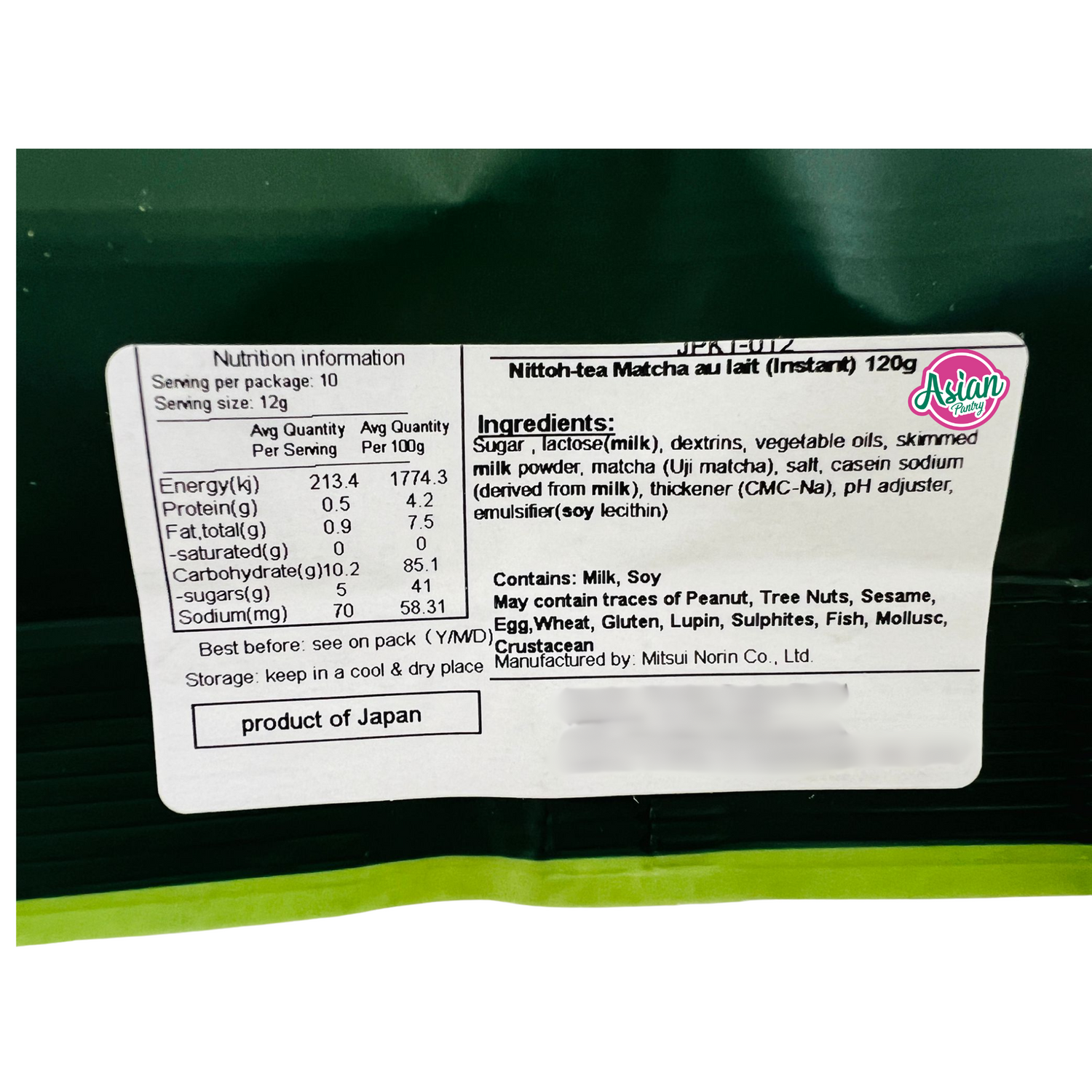 Nittoh-Tea Matcha au lait 8P (Segera) 120g