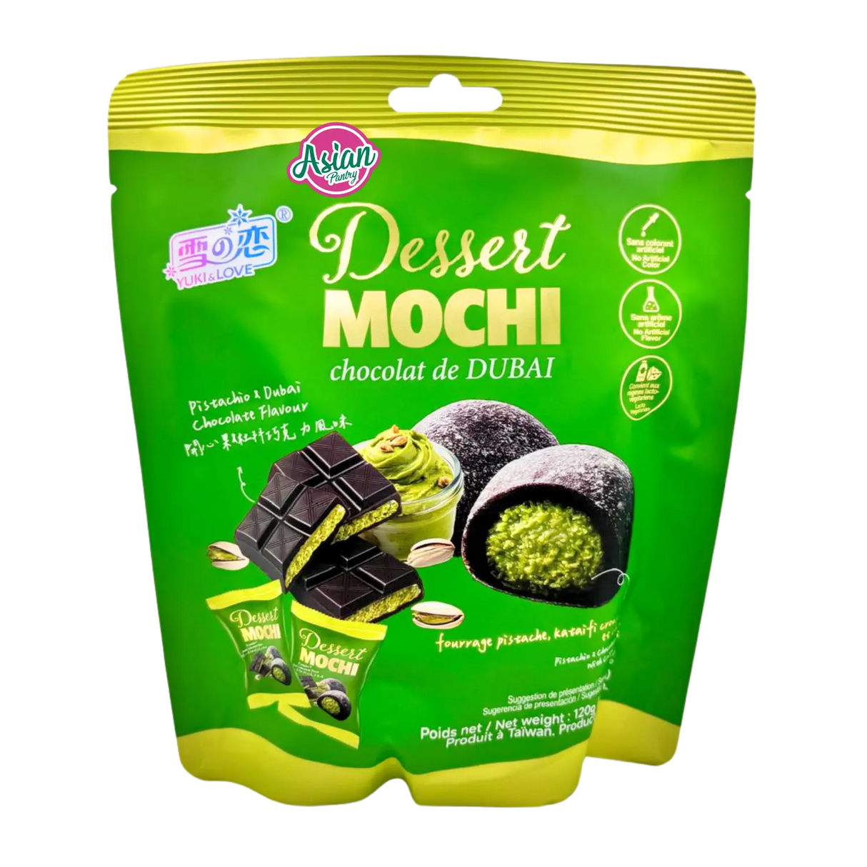 Yuki & Love Dessert Mochi Pistachio & Dubai Chocolate Flavour 120g