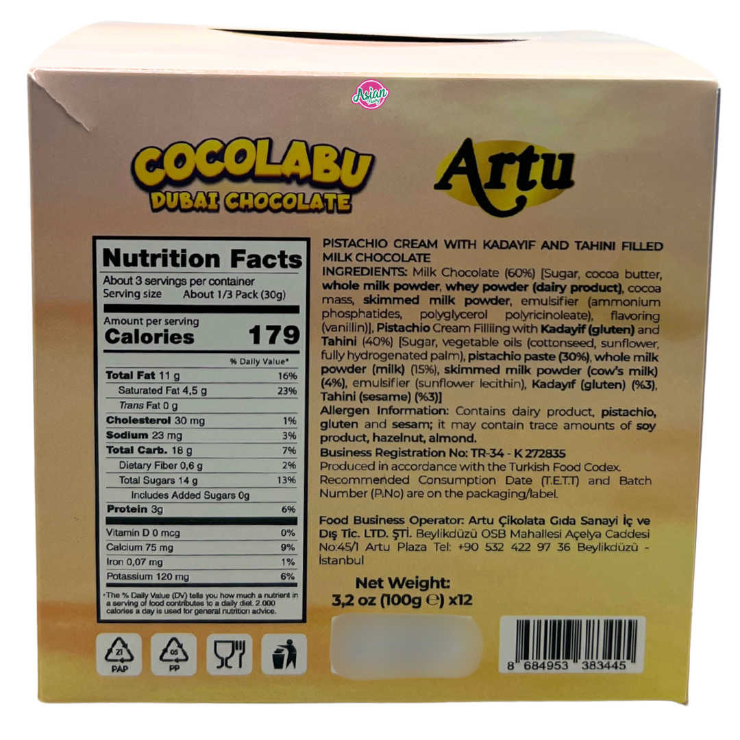 Artu Chocolabubu Dubai Chocolate 100g