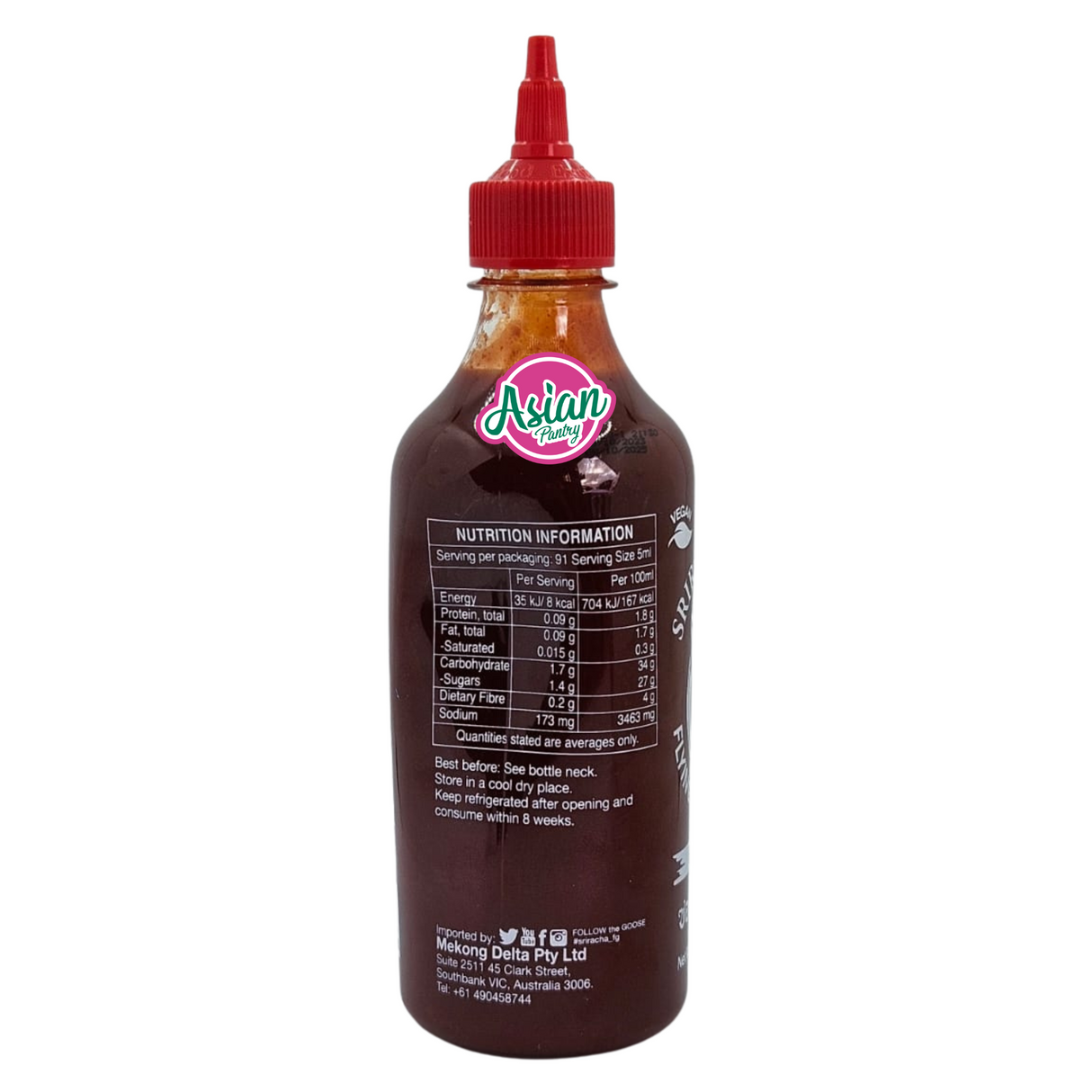 Flying Goose Sriracha Sauce Super Hot 455ml - Back