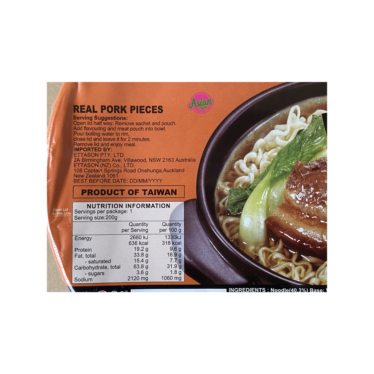 Ichiban Delicious Instant Noodle with Roast Pork 200g