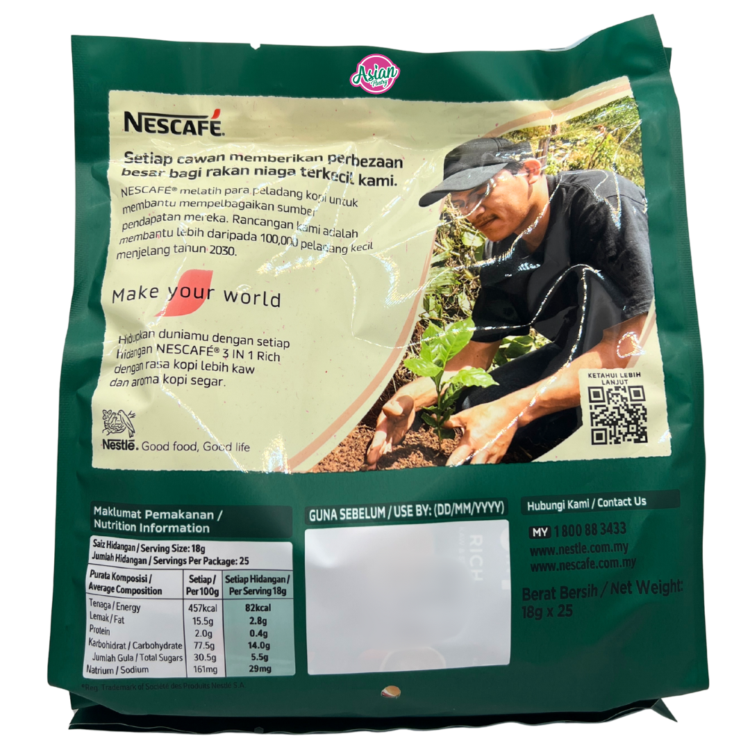 Nescafe Rich 3in1 Premix Coffee 25 Sticks 450g