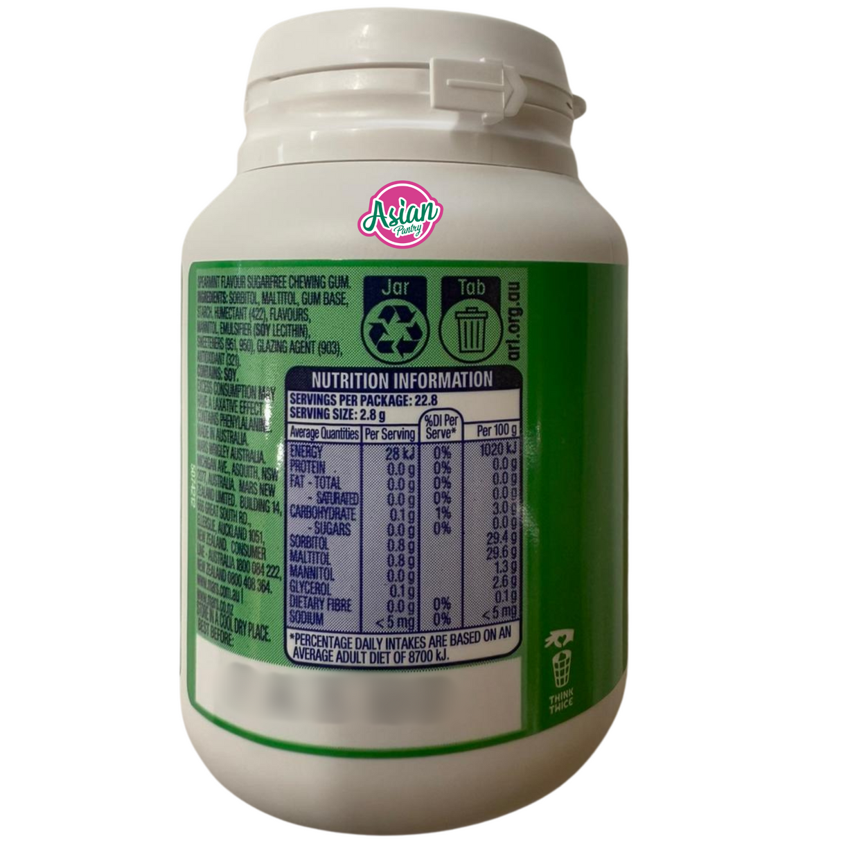 Wrigley's Extra Sugarfree Spearmint 64g