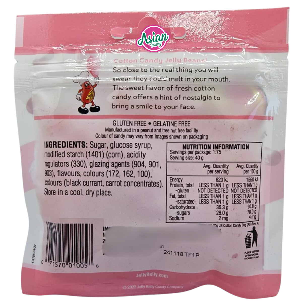 Jelly Belly Cotton Candy Flavour Jelly Beans 70g