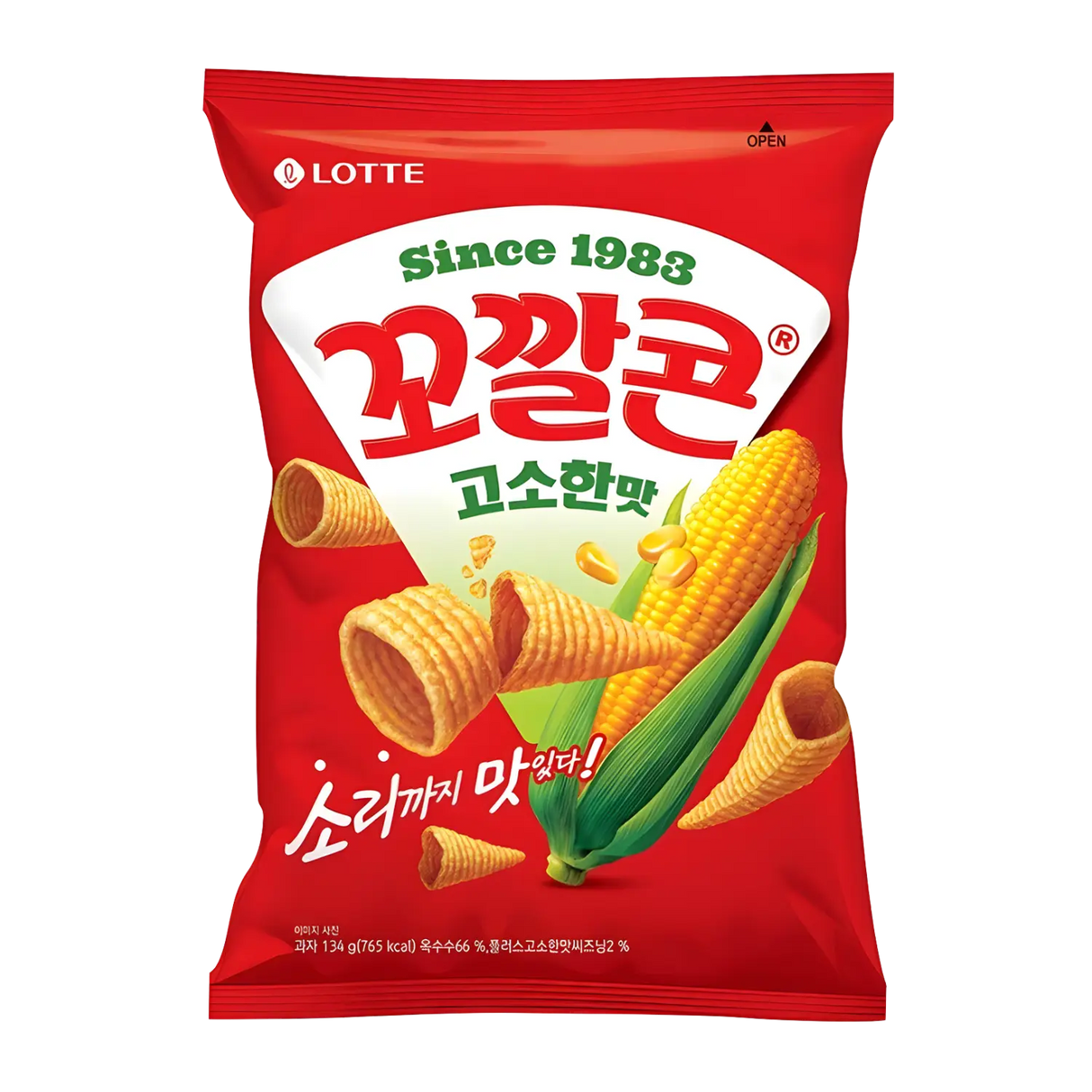 Lotte Popping Corn Chips Original 134g