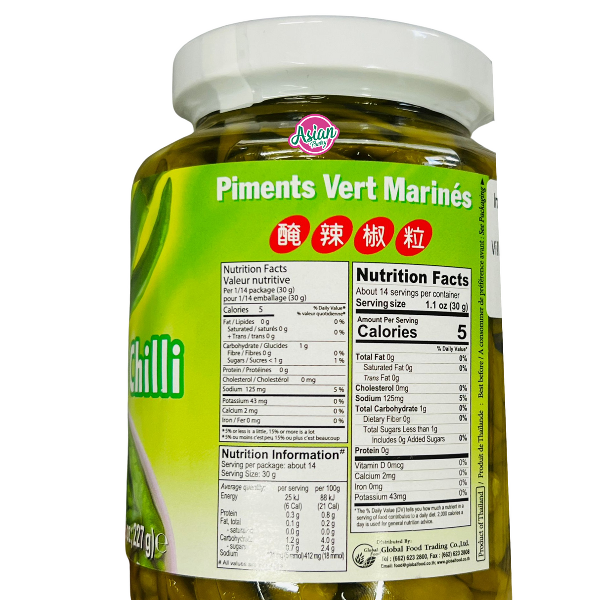 Cili Seluruh Hijau Acar Chang (Kualiti Premium) 440g