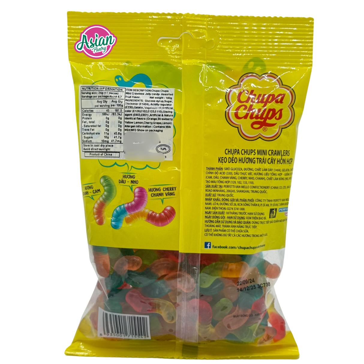 Chupa Chups Mini Crawlers Jelly Candy - Aneka Perisa Buah 160g